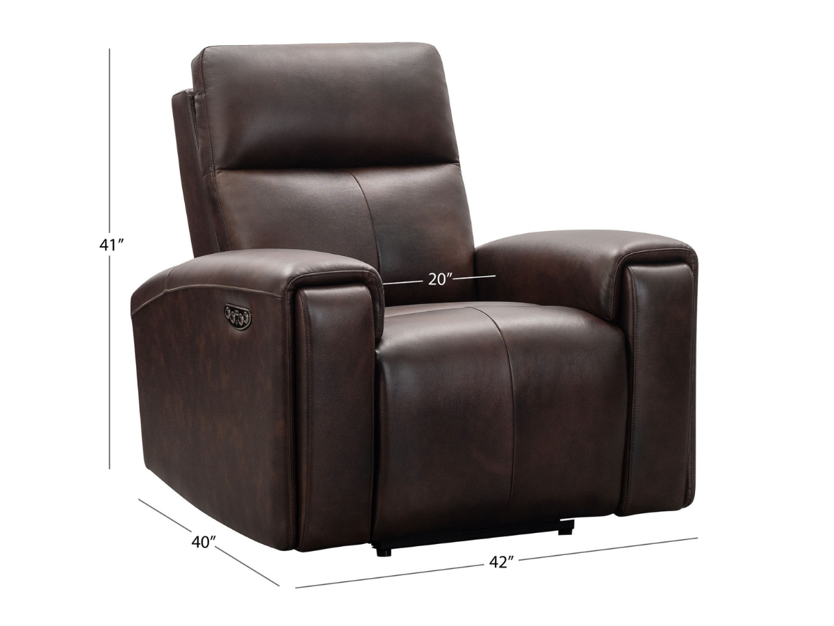 Keegan Leather Power Recliner - Brown