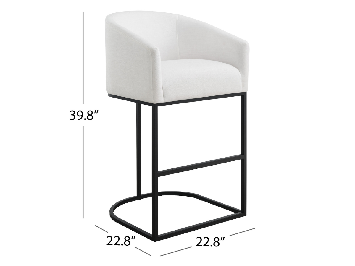 Jace Upholstered Bar Stool - White
