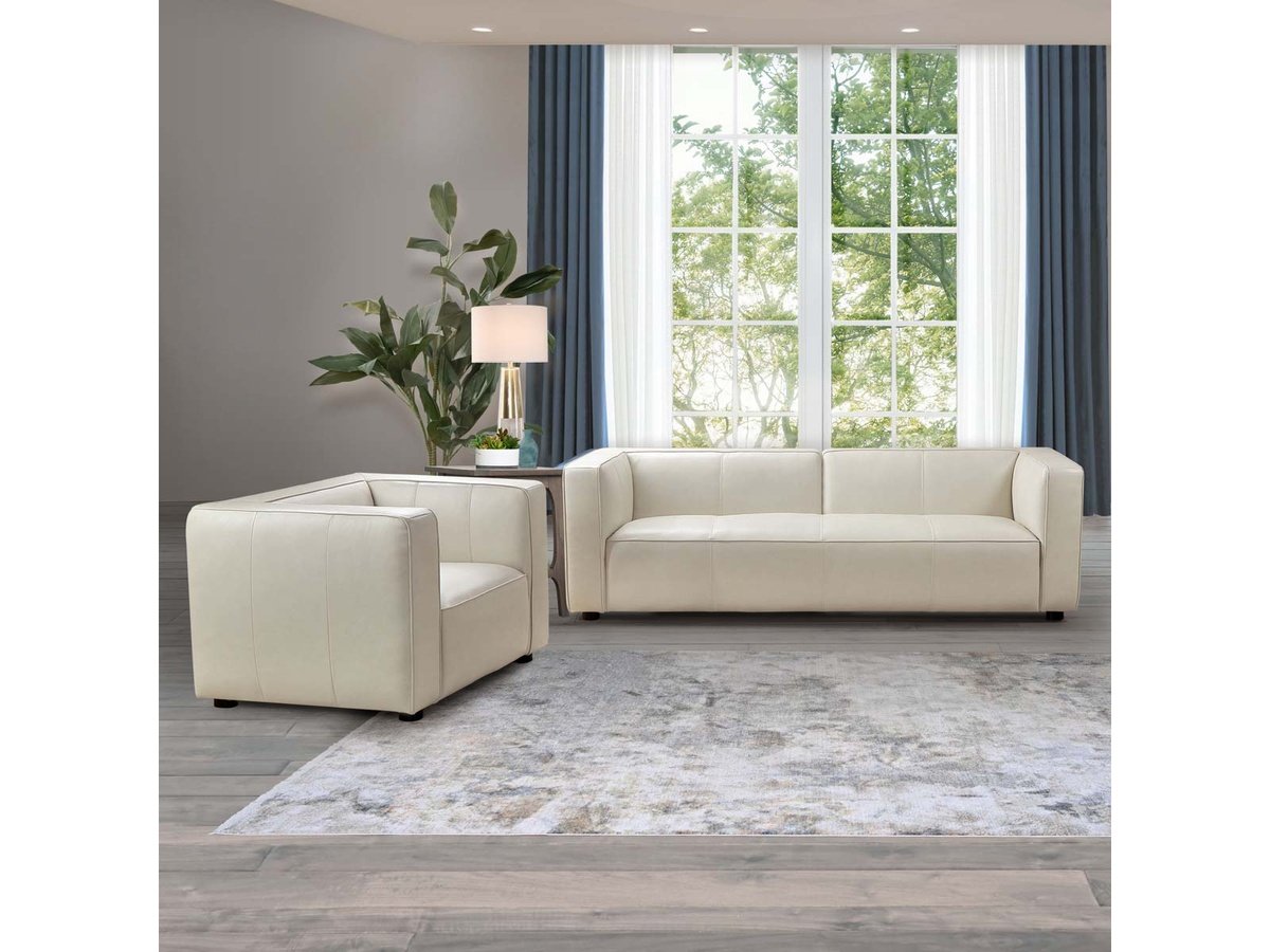 Brady Leather Chair - Ivory