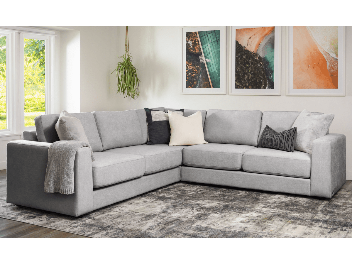 Elliot Fabric Sectional - Light Gray