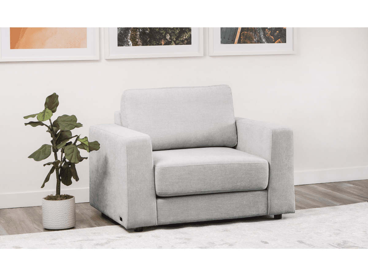 Elliot Fabric Chair - Light Gray