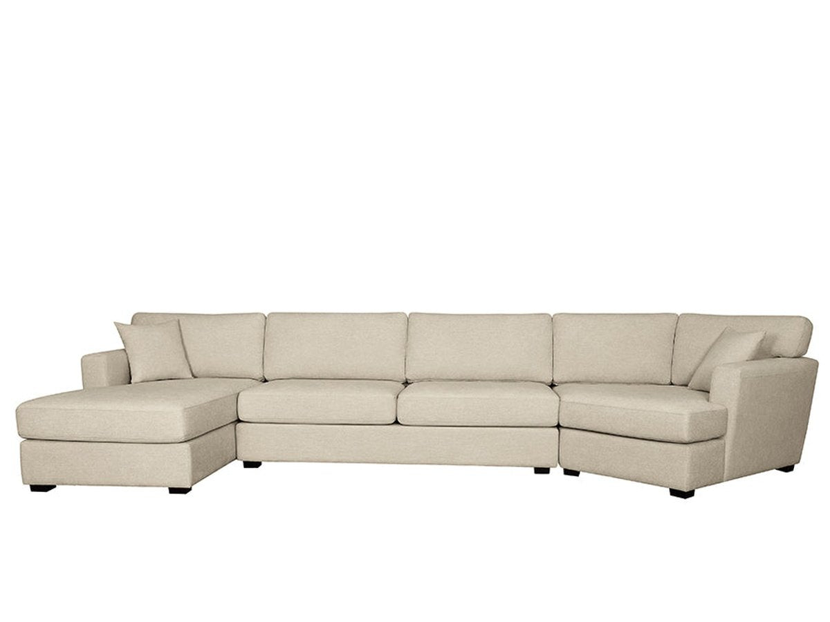 Elliot Fabric Cuddler Sectional - Beige