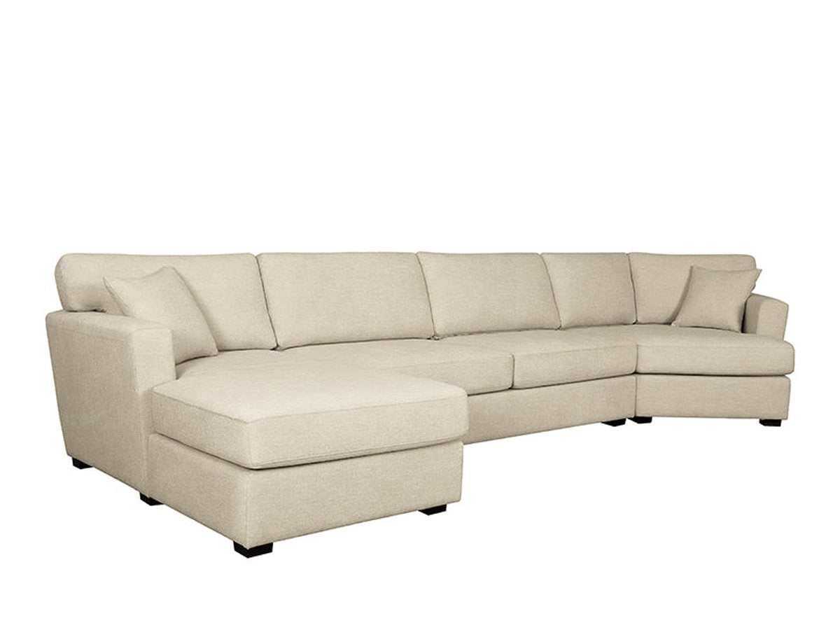 Elliot Fabric Cuddler Sectional - Beige