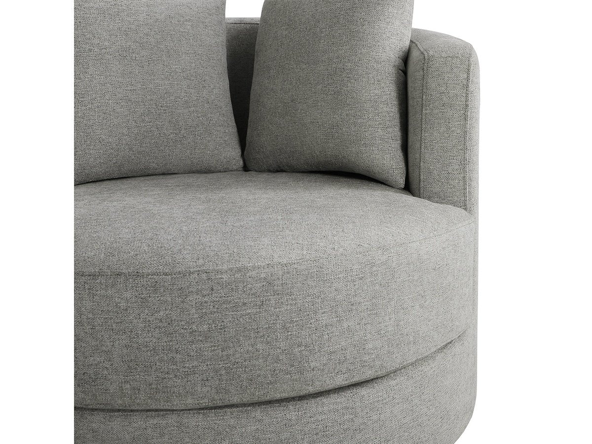 Elliot Fabric Swivel Chair - Light Gray