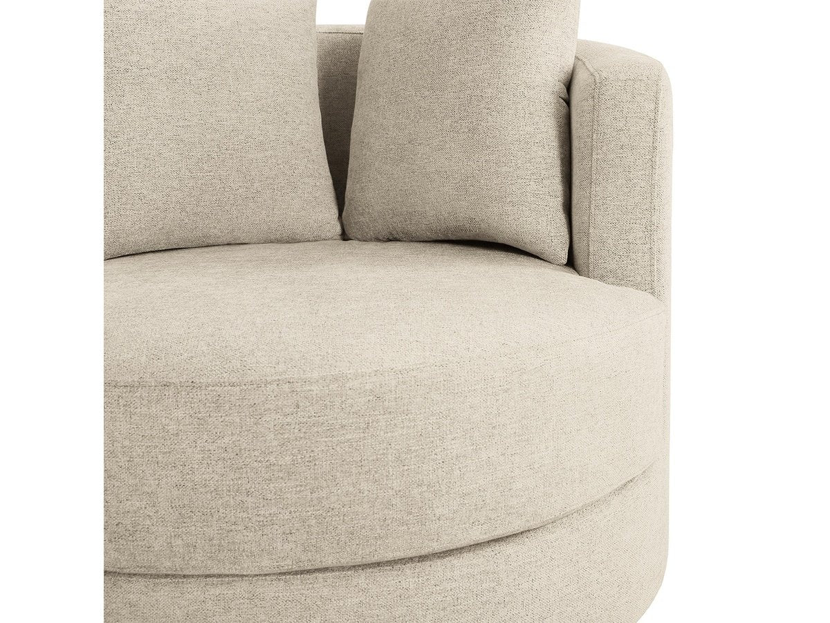 Elliot Fabric Swivel Chair - Beige