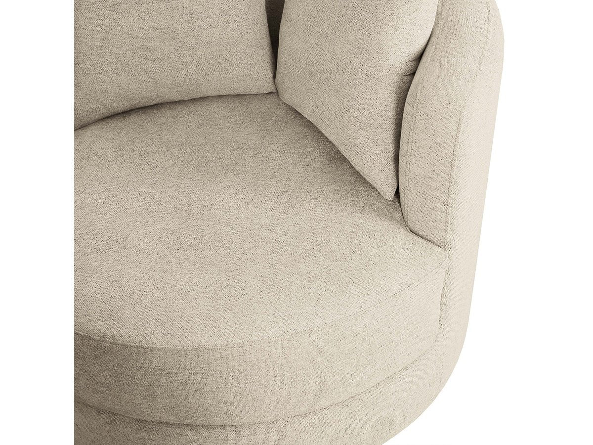 Elliot Fabric Swivel Chair - Beige