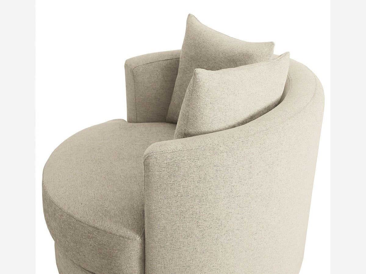 Elliot Fabric Swivel Chair - Beige