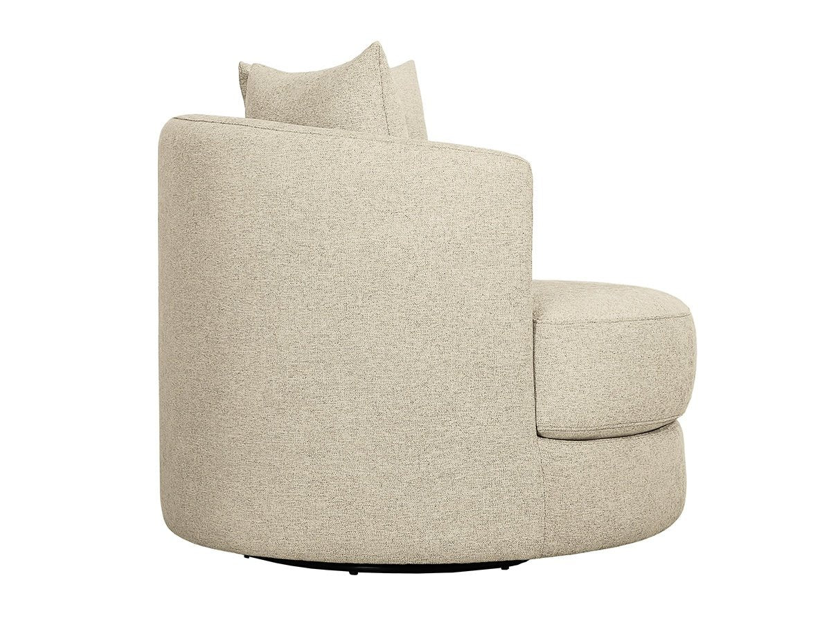 Elliot Fabric Swivel Chair - Beige