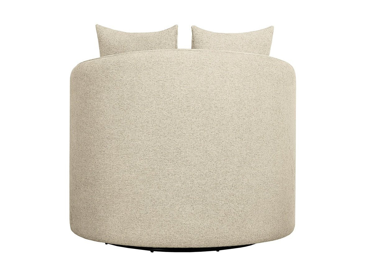 Elliot Fabric Swivel Chair - Beige