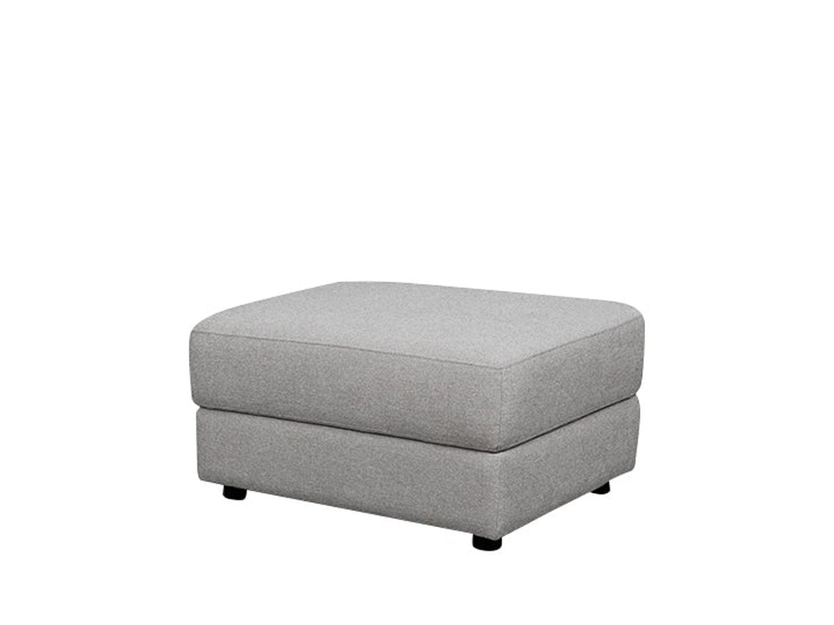 Elliot Fabric Ottoman - Light Gray