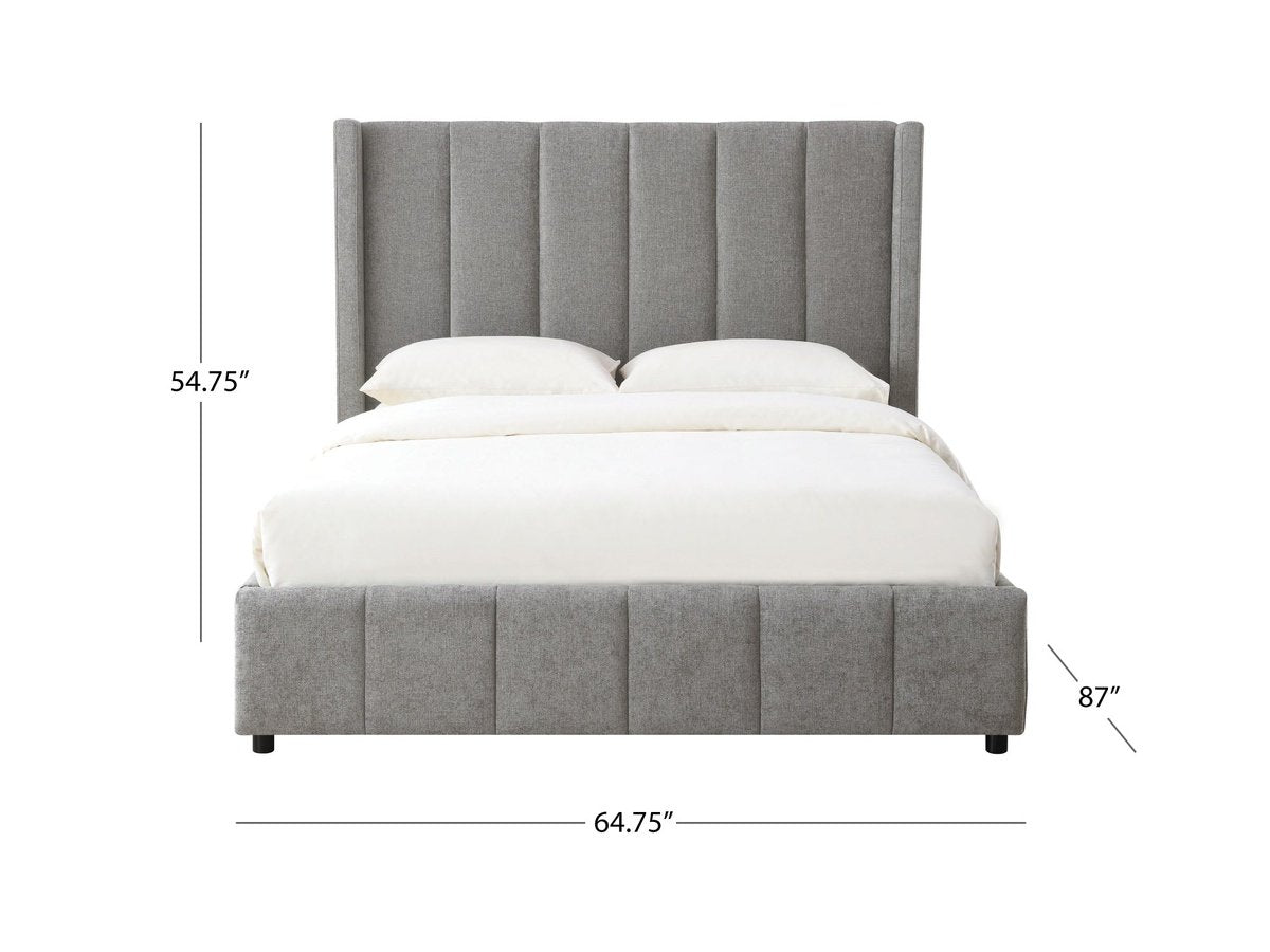 Winnie Channel Bed - Gray - Queen