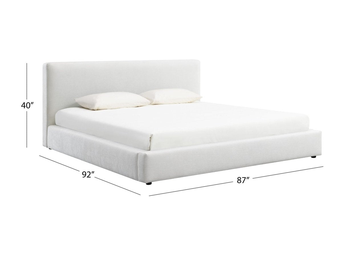 Luxe Upholstered Bed - White - King