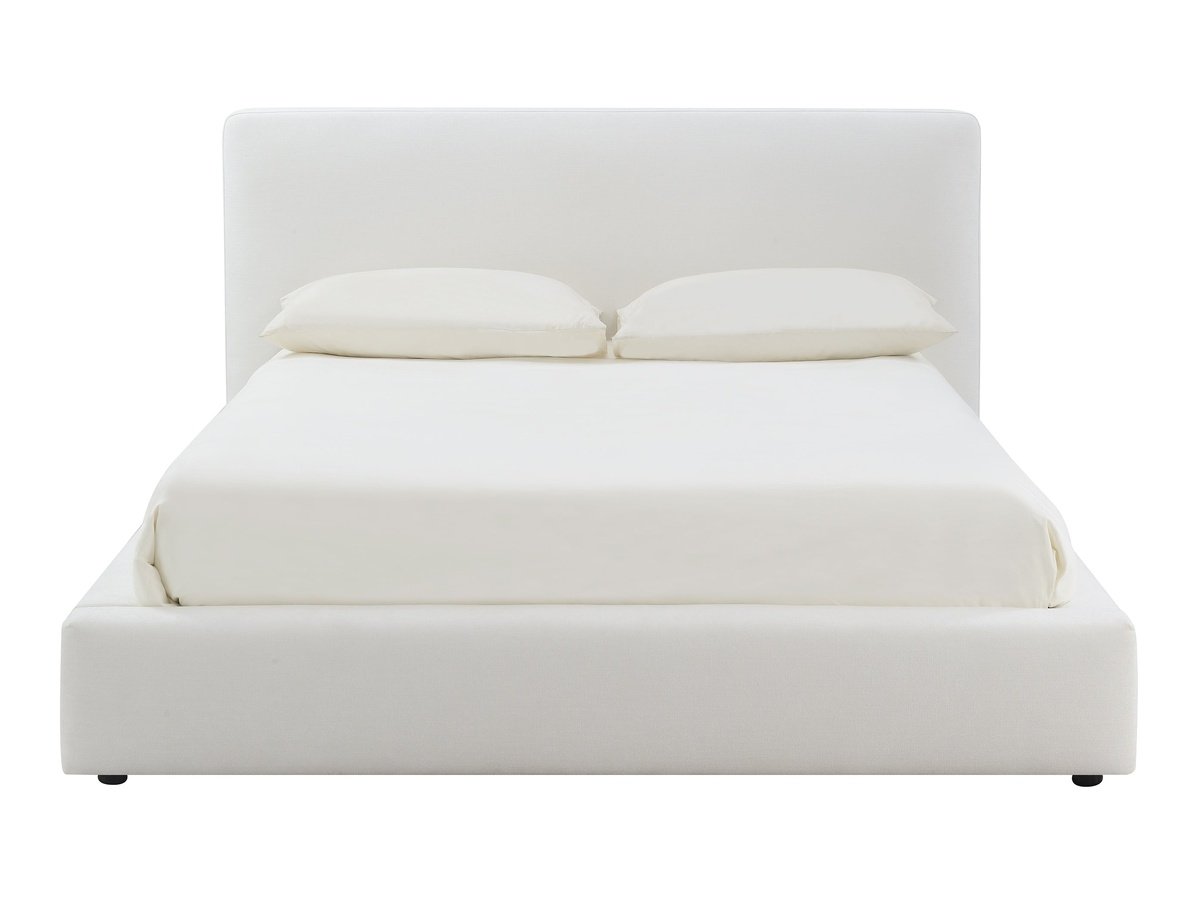 Luxe Upholstered Bed - White - Queen