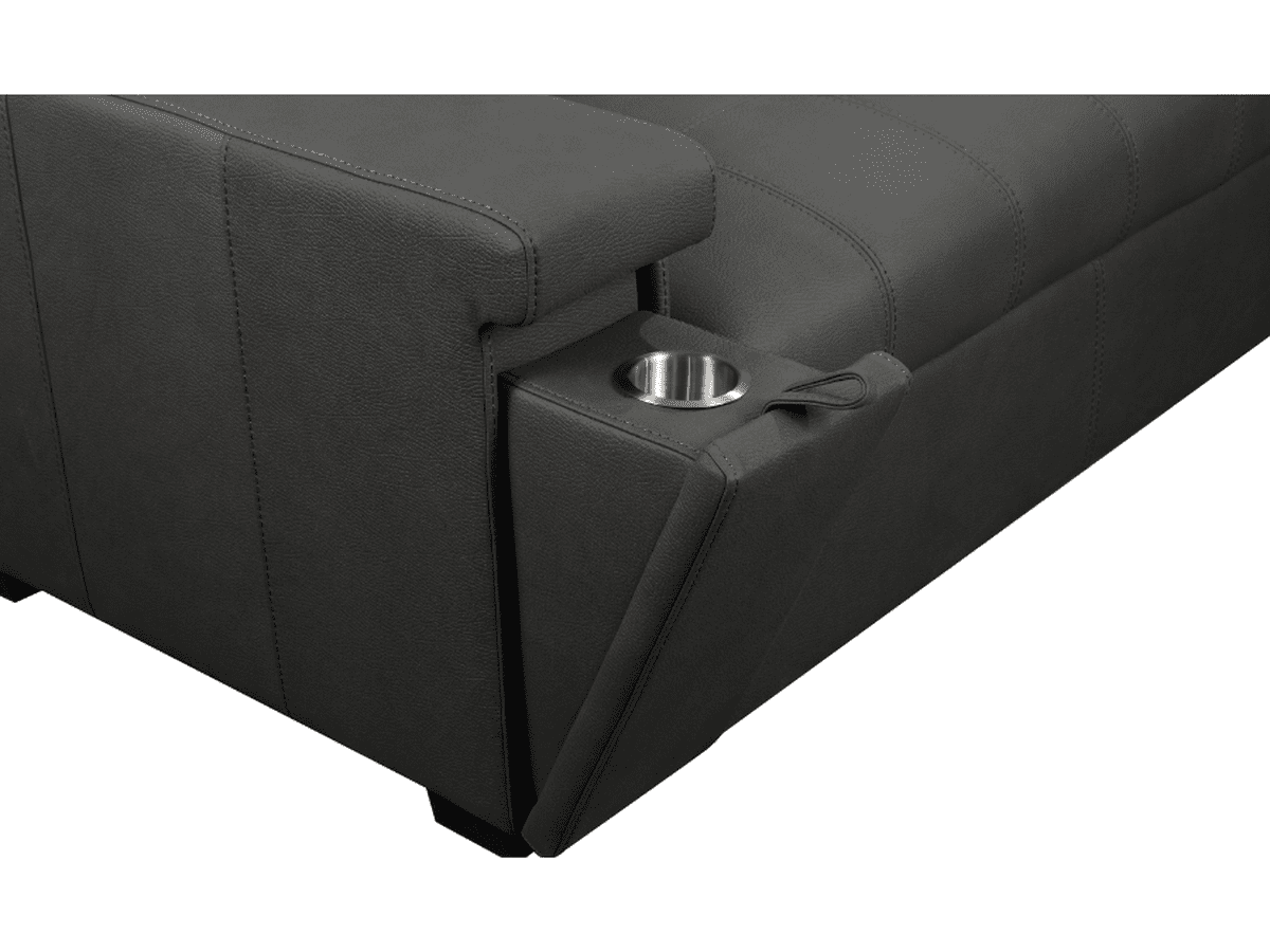 Miami Fabric Storage Sectional with Pullout Bed - Dark Gray
