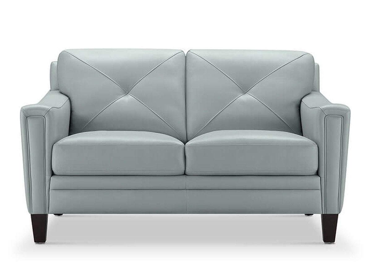 Atmore Leather Loveseat Blue