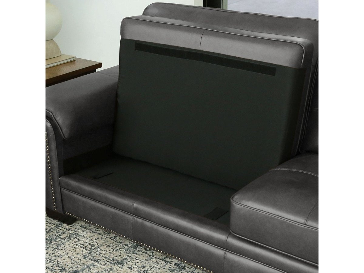 Harrison Leather Sofa, Grey Default Title