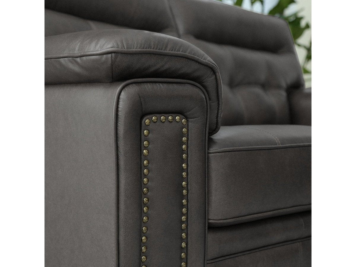 Harrison Leather Sofa, Grey Default Title