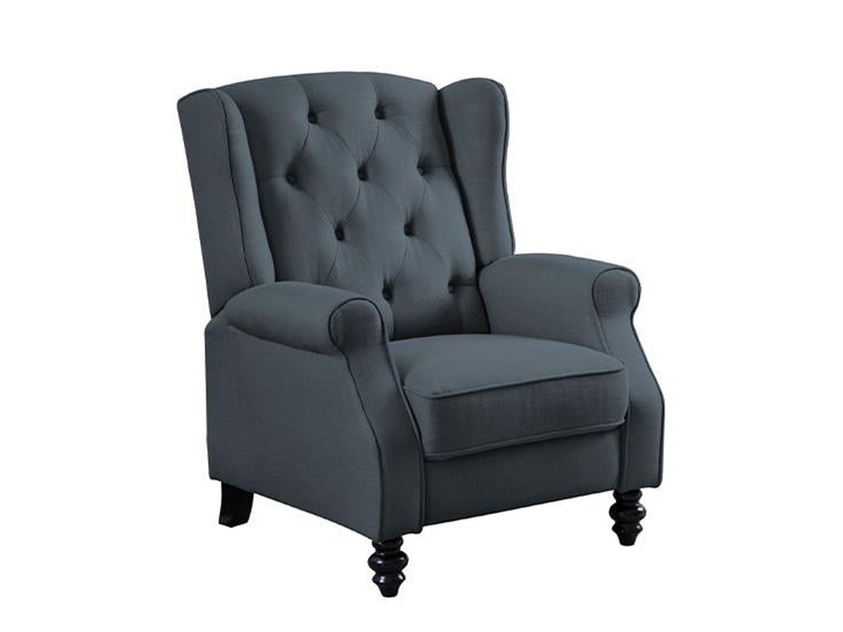 Sydney Fabric Pushback Recliner - Navy