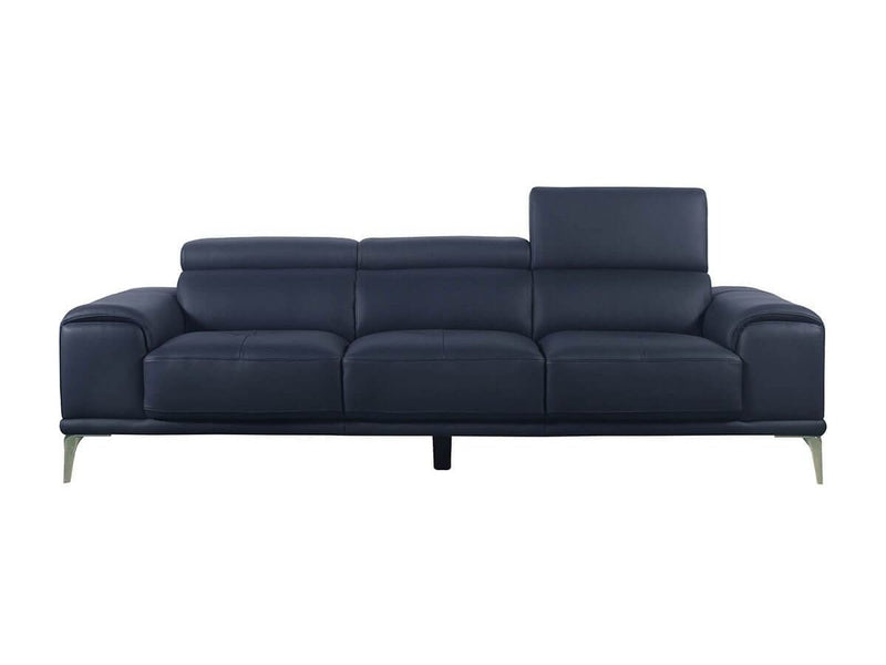 Quinton Leather Sofa, Blue Default Title