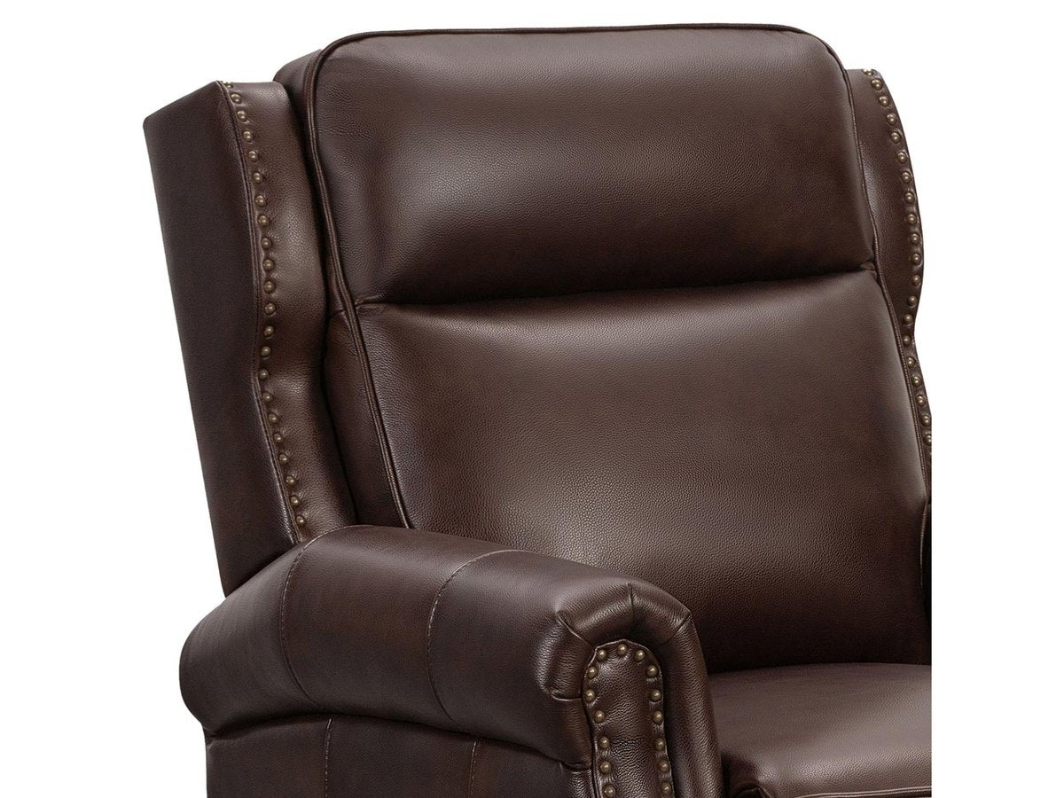 Pollenzo Leather Pushback Recliner, Brown Default Title