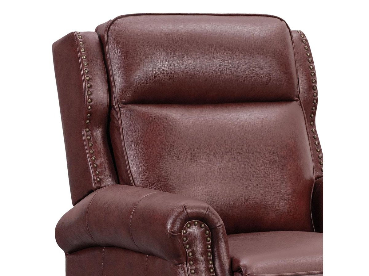 Pollenzo Leather Pushback Recliner, Red Default Title