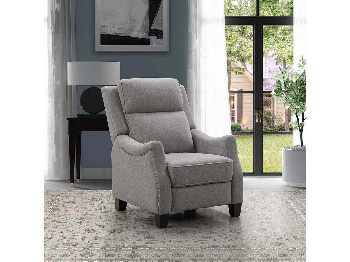 Calvin Fabric Push-Back Recliner, Grey Default Title