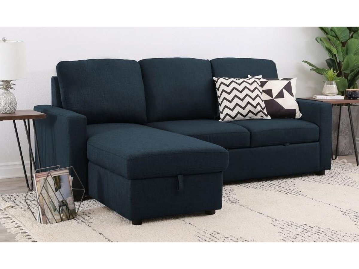 Newton Reversible Storage Sofa Bed Sectional - Navy