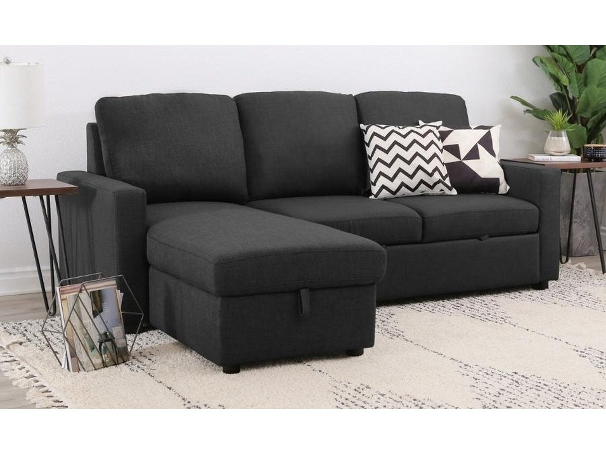 Newton Reversible Storage Sofa Bed Sectional - Gray