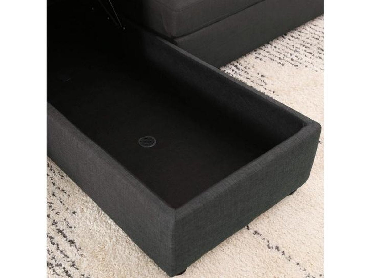 Newton Reversible Storage Sofa Bed Sectional - Gray