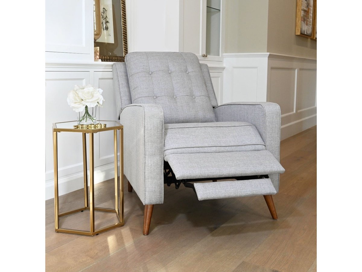 Indio Fabric Pushback Recliner, Light Grey Default Title