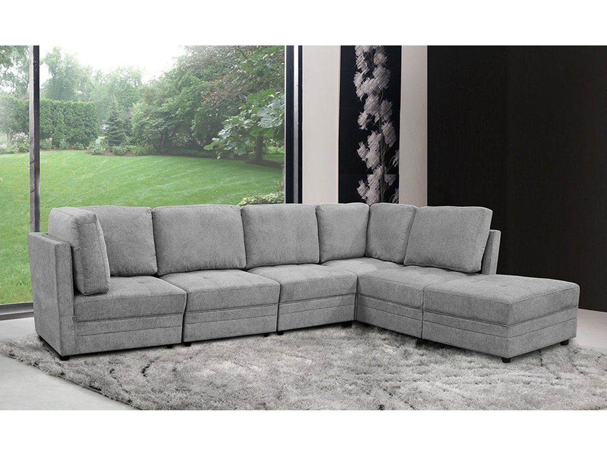 Brentwood 6-pc Fabric Modular Sectional - Gray