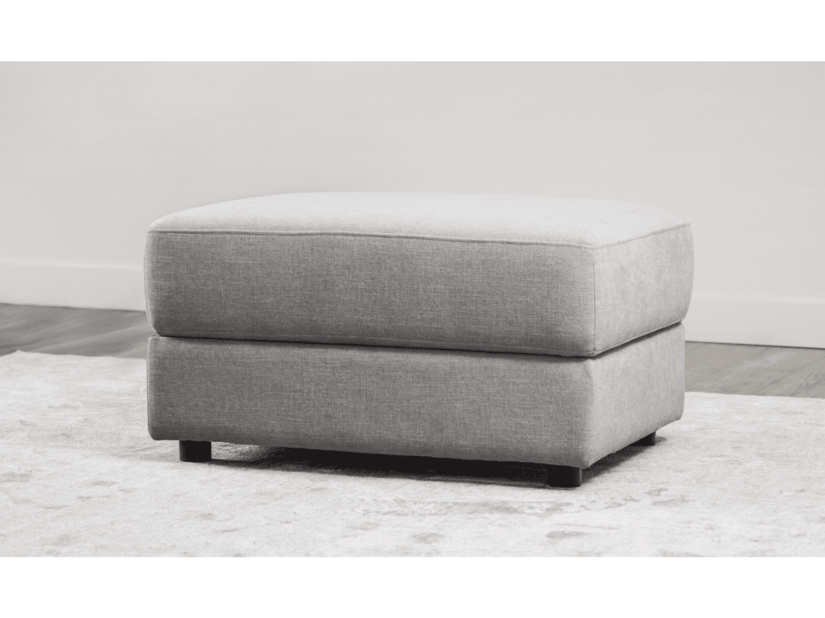 Elliot Fabric Ottoman - Light Gray