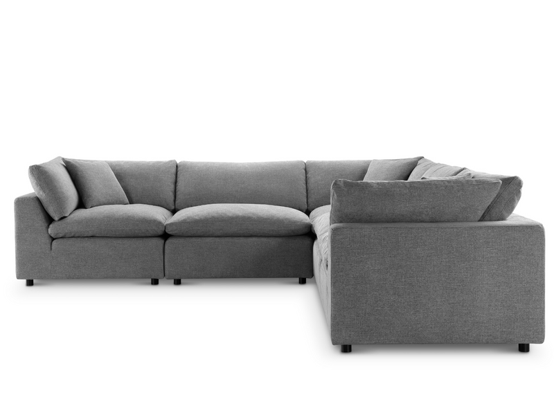 Luxe Feather and Down 5-pc Two-Arm Sectional Set