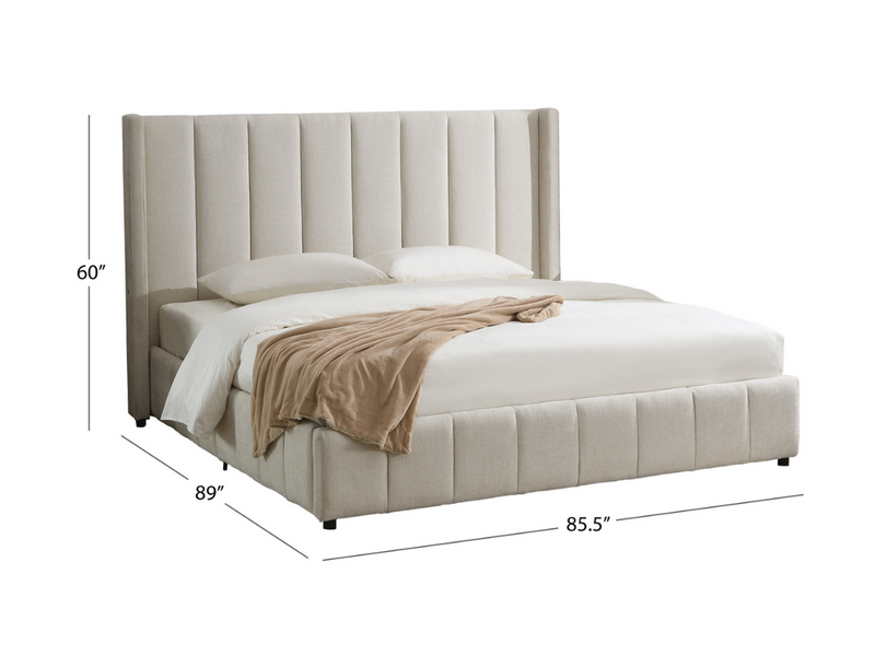Harlow Channel Bed with Storage Ottoman