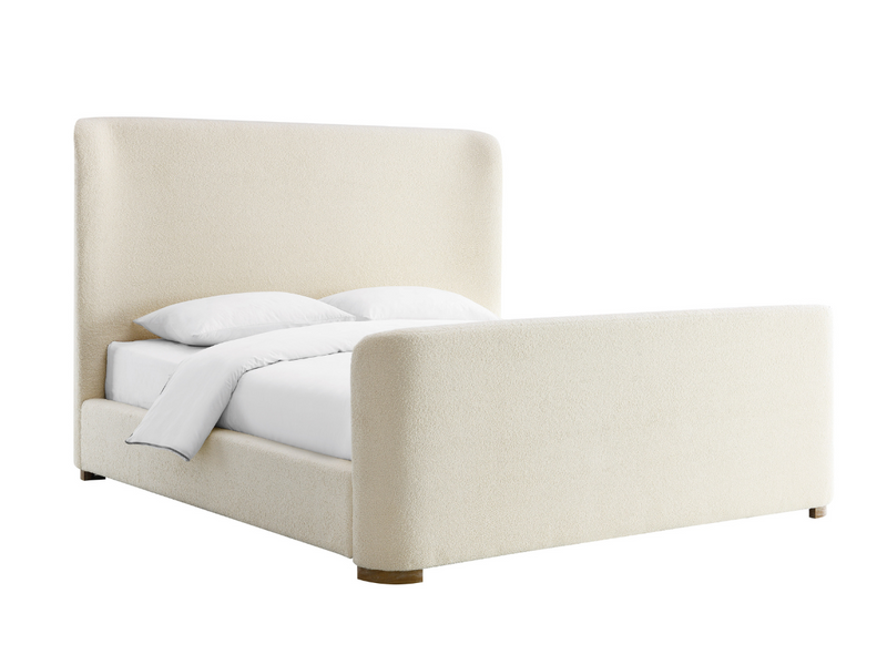 Luciano Bouclé Fabric Sleigh Bed