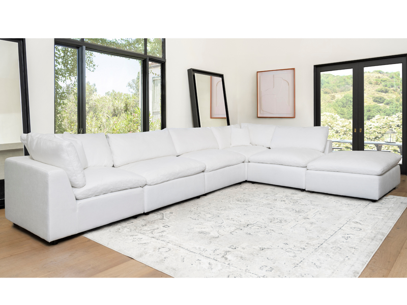 Luxe Feather and Down 6-pc L-Shaped Sectional Set