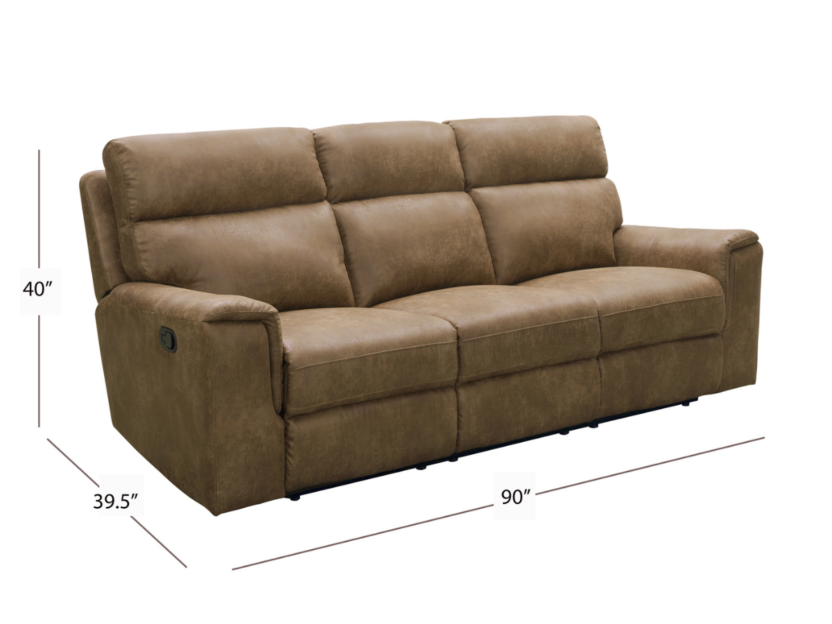 Lawrence Fabric Reclining Sofa - Camel