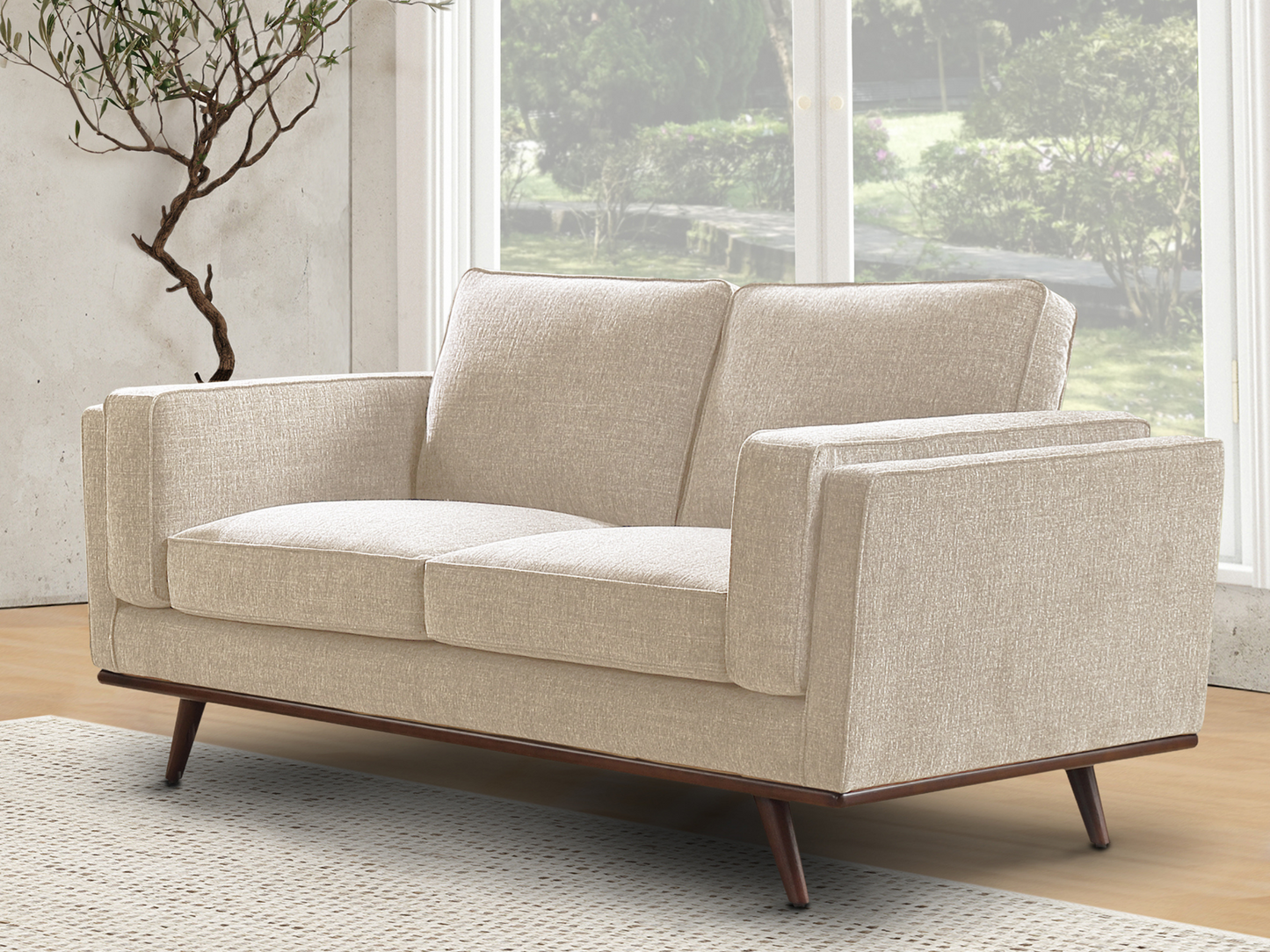 Taverly Fabric Loveseat - Beige