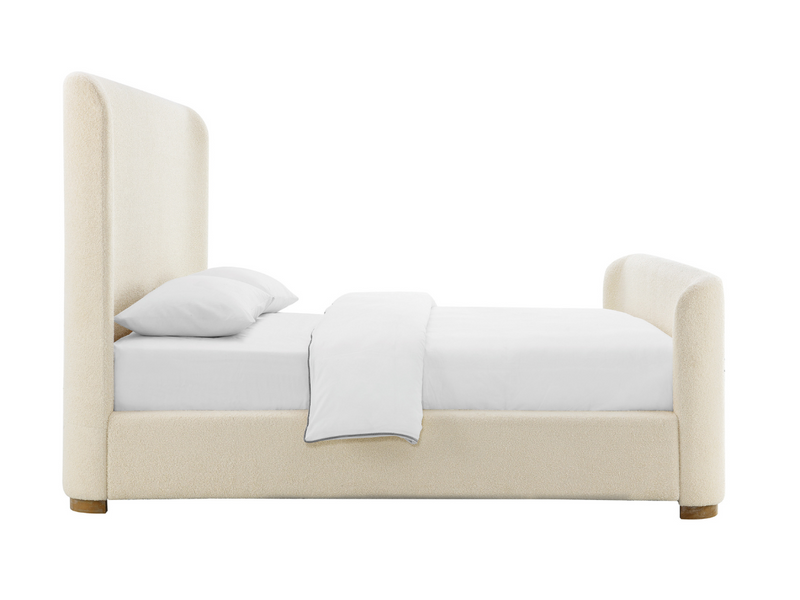 Luciano Bouclé Fabric Sleigh Bed
