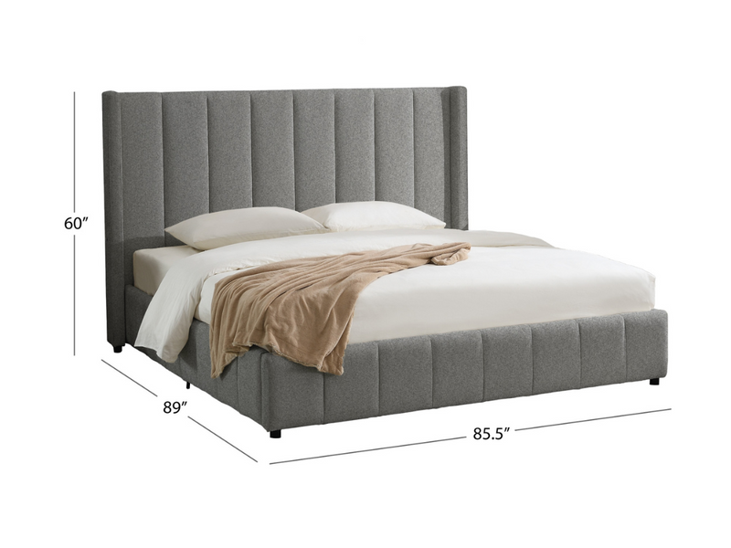 Harlow Channel Bed with Storage Ottoman