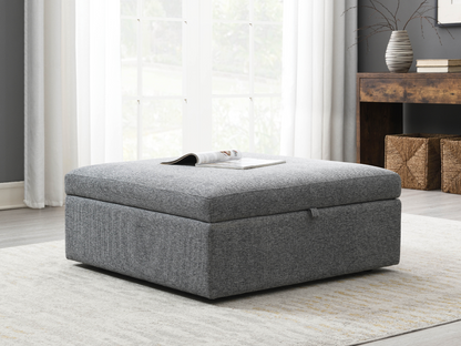 Wren Square Storage Ottoman - Gray