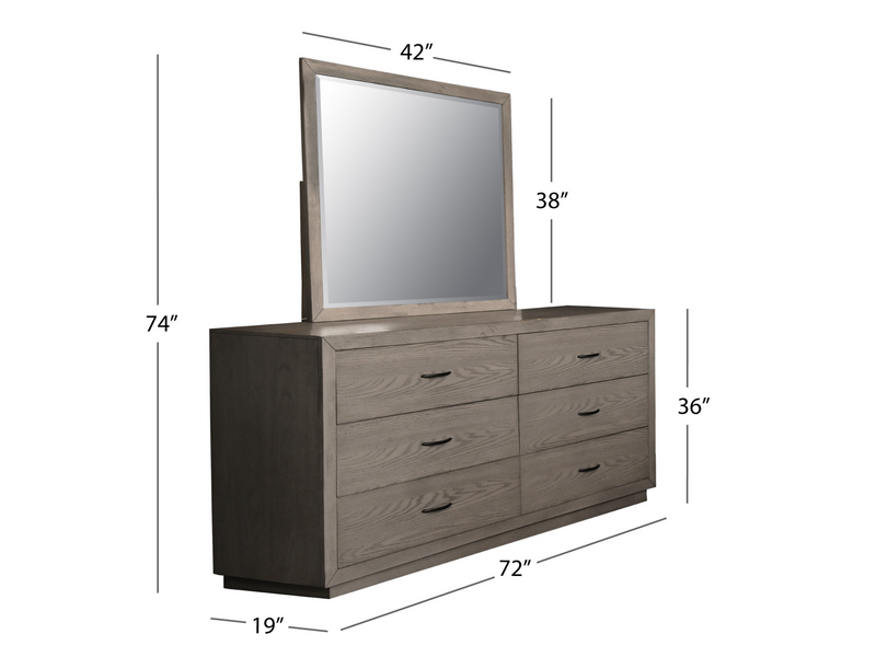 Freemont 6 Drawer Dresser + Mirror