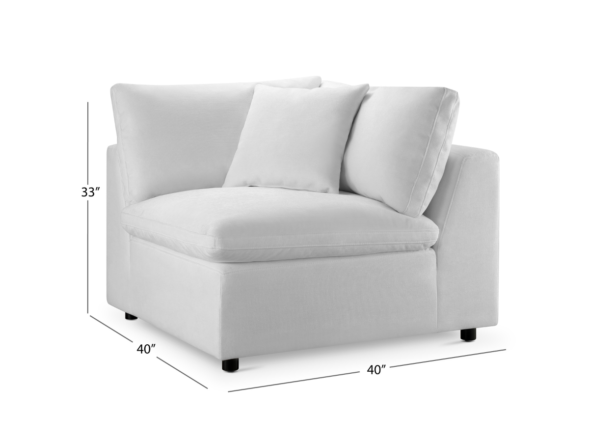 JoJo Fletcher Luxe Feather and Down Fabric Corner Chair