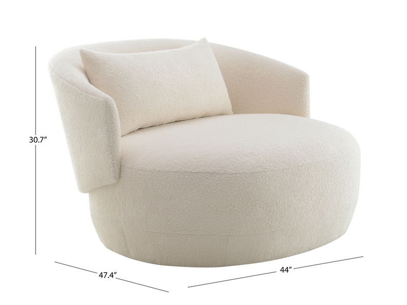 JoJo Fletcher Luciano Boucle Fabric Sofa and Swivel Chair