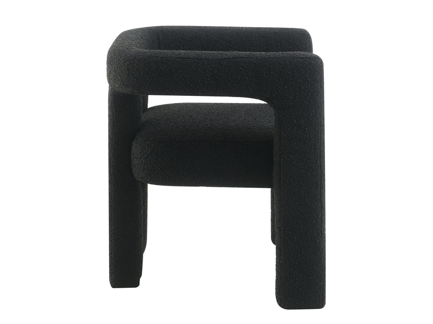 Mandy Bouclé Fabric Dining Chair - Black
