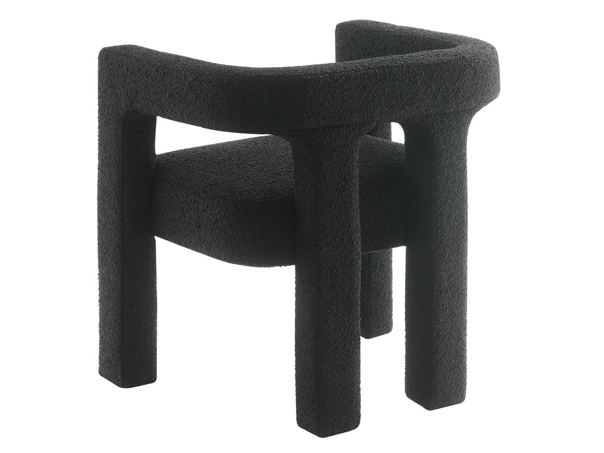 Mandy Bouclé Fabric Dining Chair - Black