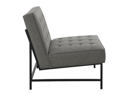 Astor Tufted Fabric Chair - Dark Gray