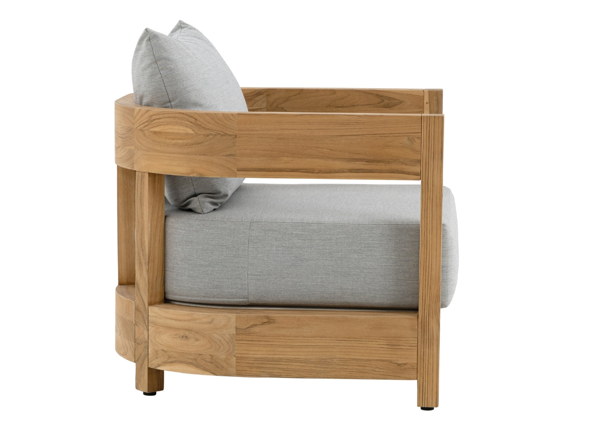 Santino® Outdoor Armchair - Gray Fabric with Teak Frame