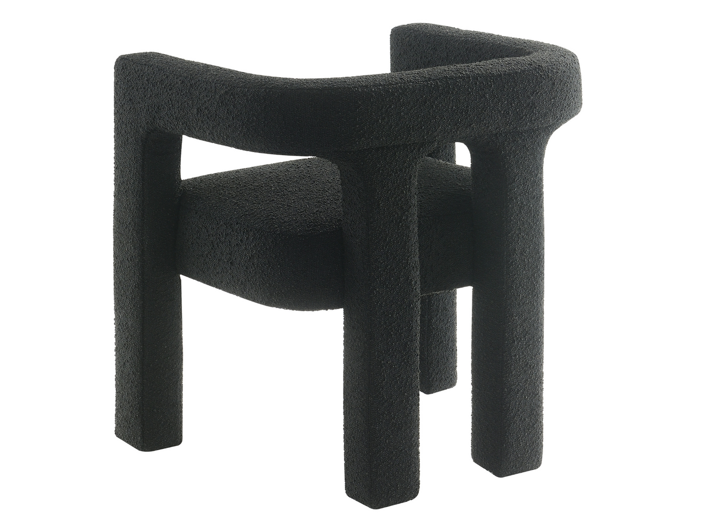 Mandy 5-pc Round Dining Set with Bouclé Chairs - Black