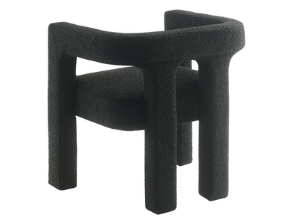 Mandy 5-pc Round Dining Set with Bouclé Chairs - Black